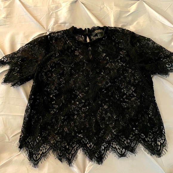 Forever 21 Black Lace Top - Picture 2 of 3